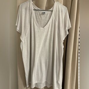 White V-neck Short Sleeve Tee